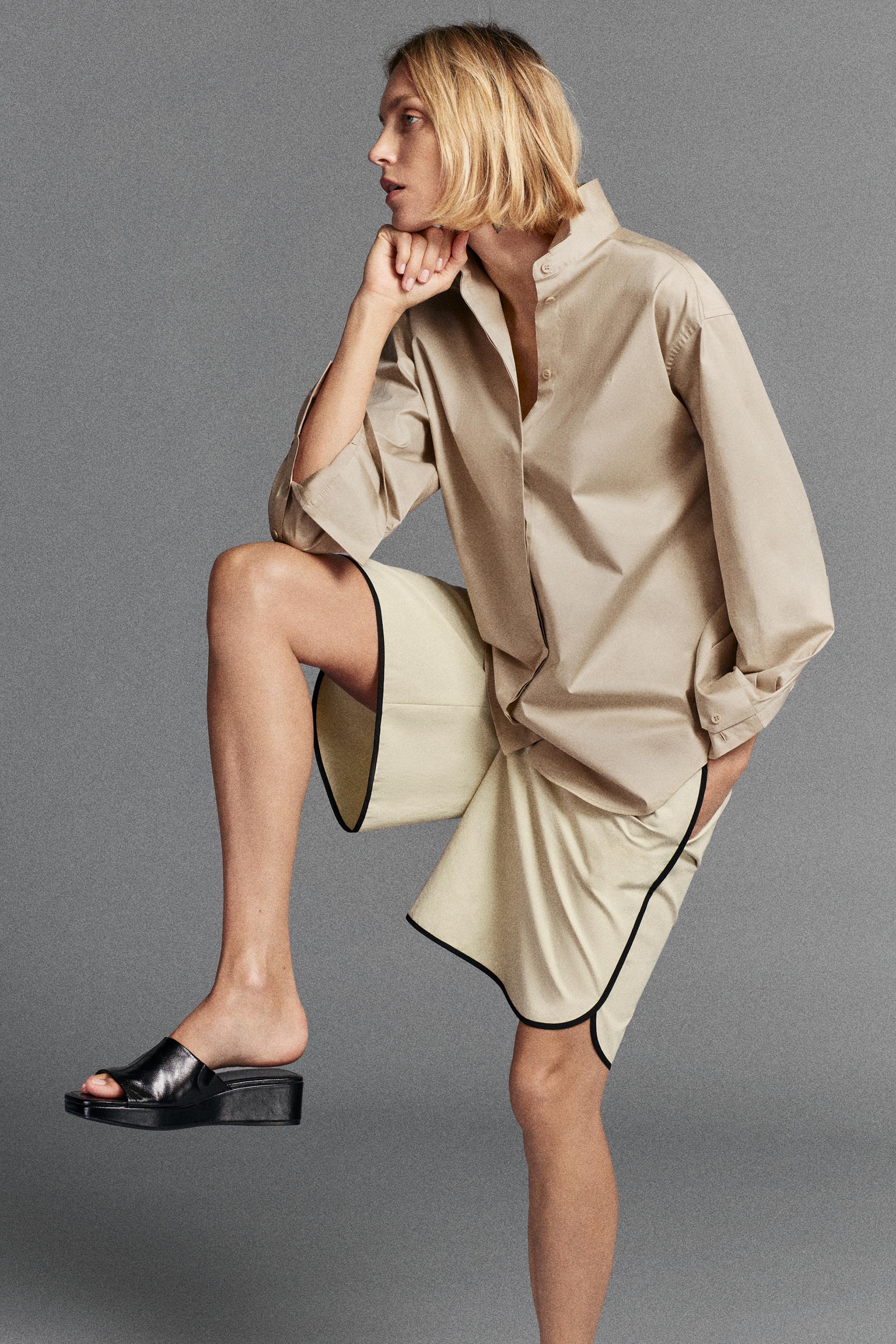 ZW COLLECTION CONTRAST BINDING BERMUDA SHORTS